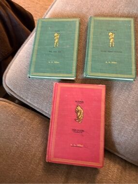 1961 Winnie the Pooh Classic Hardcover Book Set - Green & Red Covers